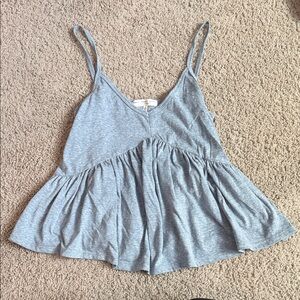 Truly Madly Deeply Soft Heather Gray Spaghetti Strap Peplum Cami